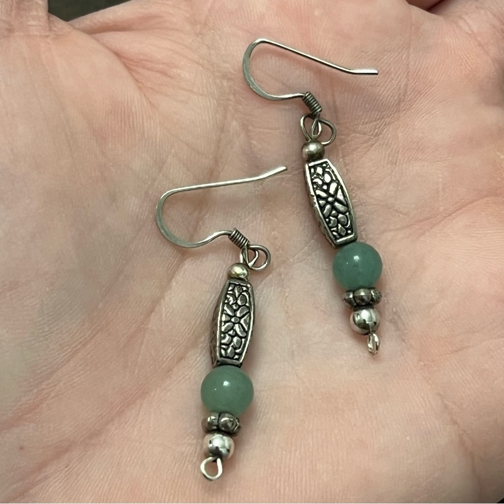 Elegant Silver Tone Dangle Earrings